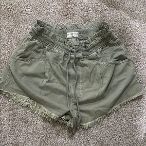 Free People Olive Green Drawstring Women's Shorts L